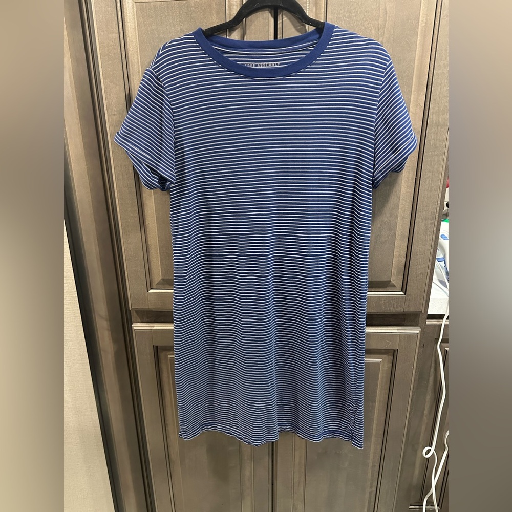 Free Assembly T-shirt dress, size small. Good used condition. Blue and w…